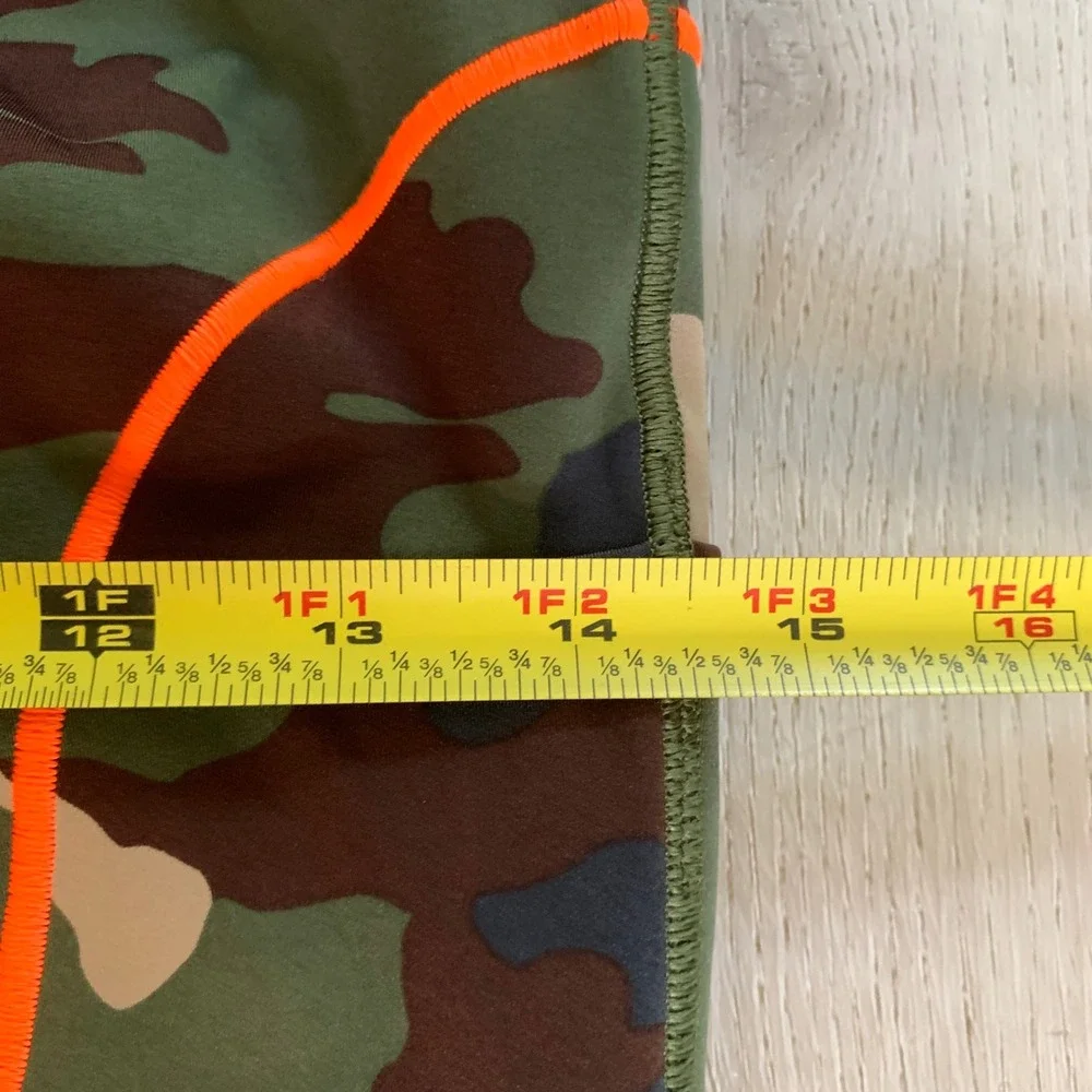 Adidas x Ivy Park Camo Sports Bra Neon Orange Piping Green Brown Camouflage